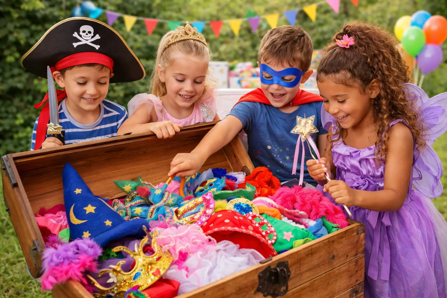 baú de disfarces para festas infantis