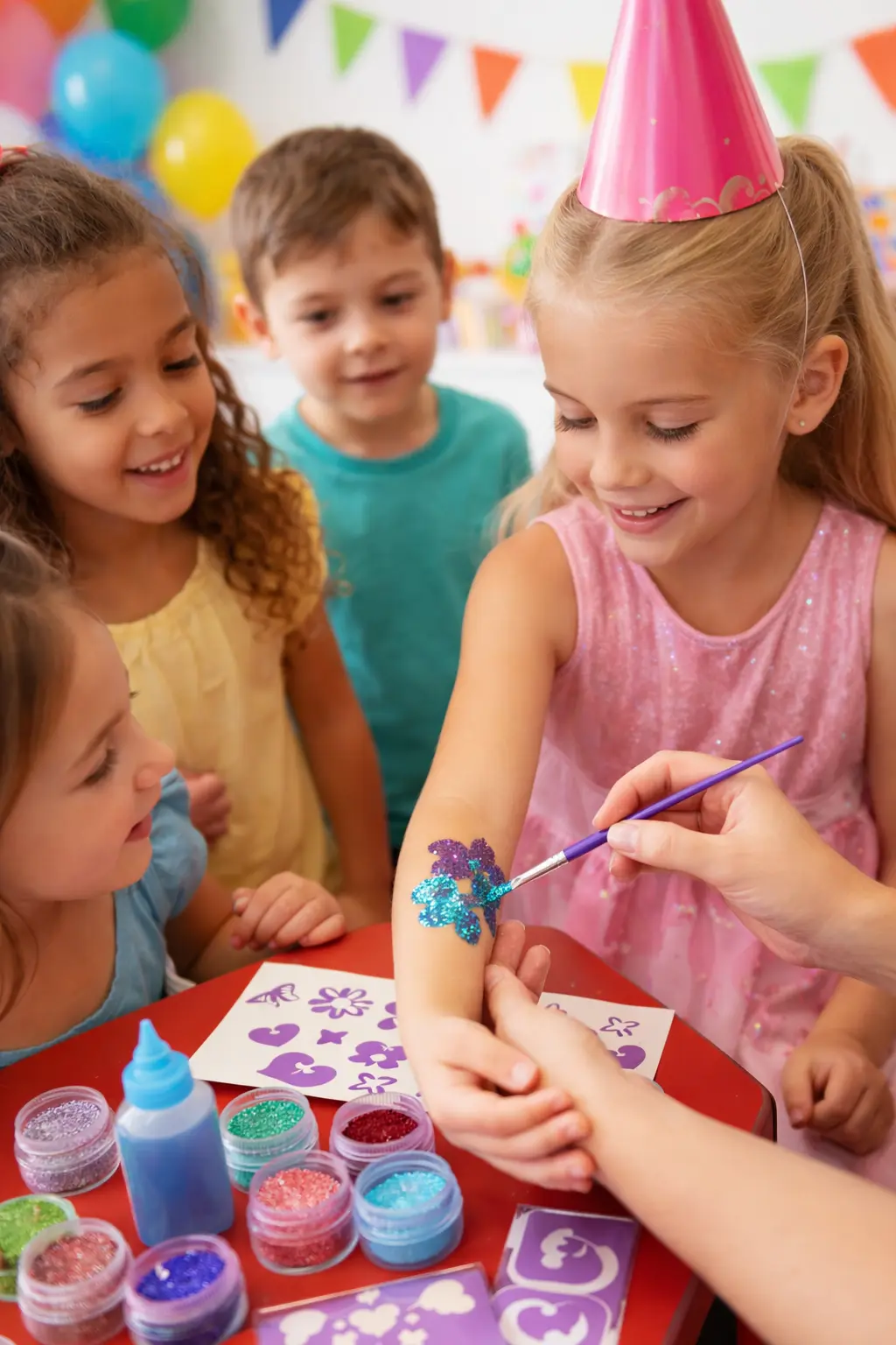tatuagens glitter para festas infantis